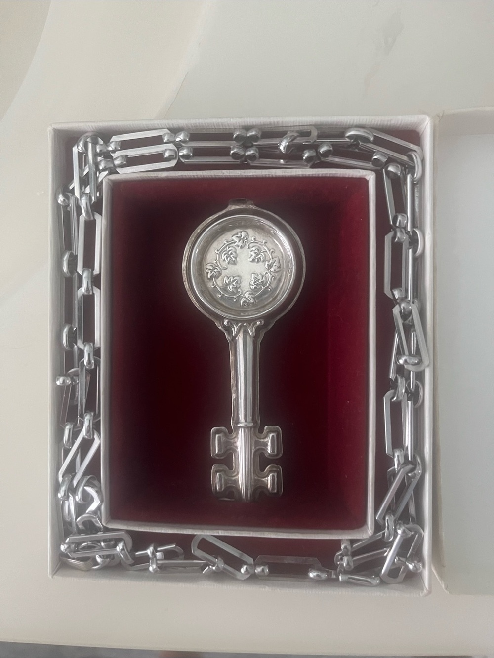 Wine Tasters Reed & Barton Sterling Silver Key Pendant - collector item
